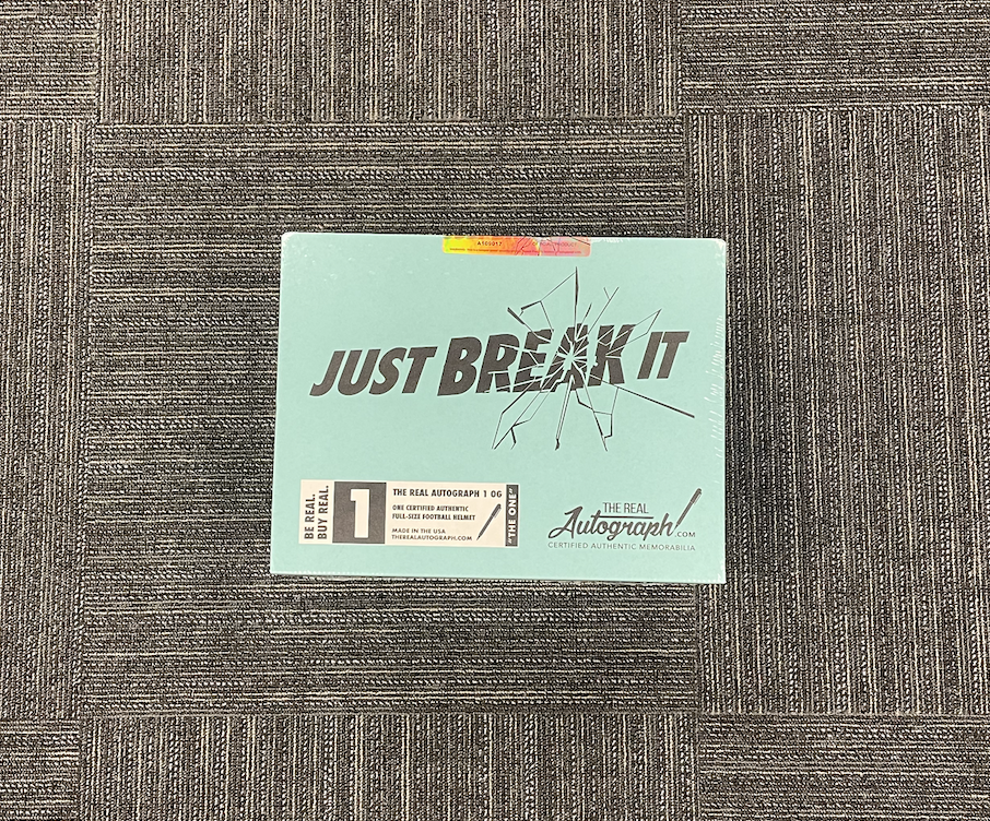 The Real Autograph Full Sized Teal Helmet Vortex Sports Cards