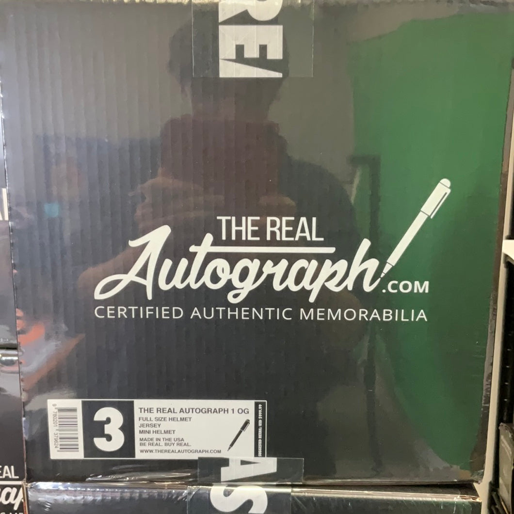 JUST BREAK IT - 3 NFL ITEMS AUTHENTIC AUTOGRAPH - 1 FULL SIZE/1 NFL  JERSEY/1 MINI HELMET